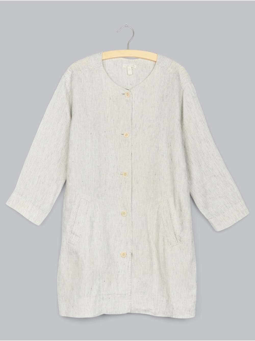 Eileen Fisher Slub Stripe Organic Linen Jacket Petite Size